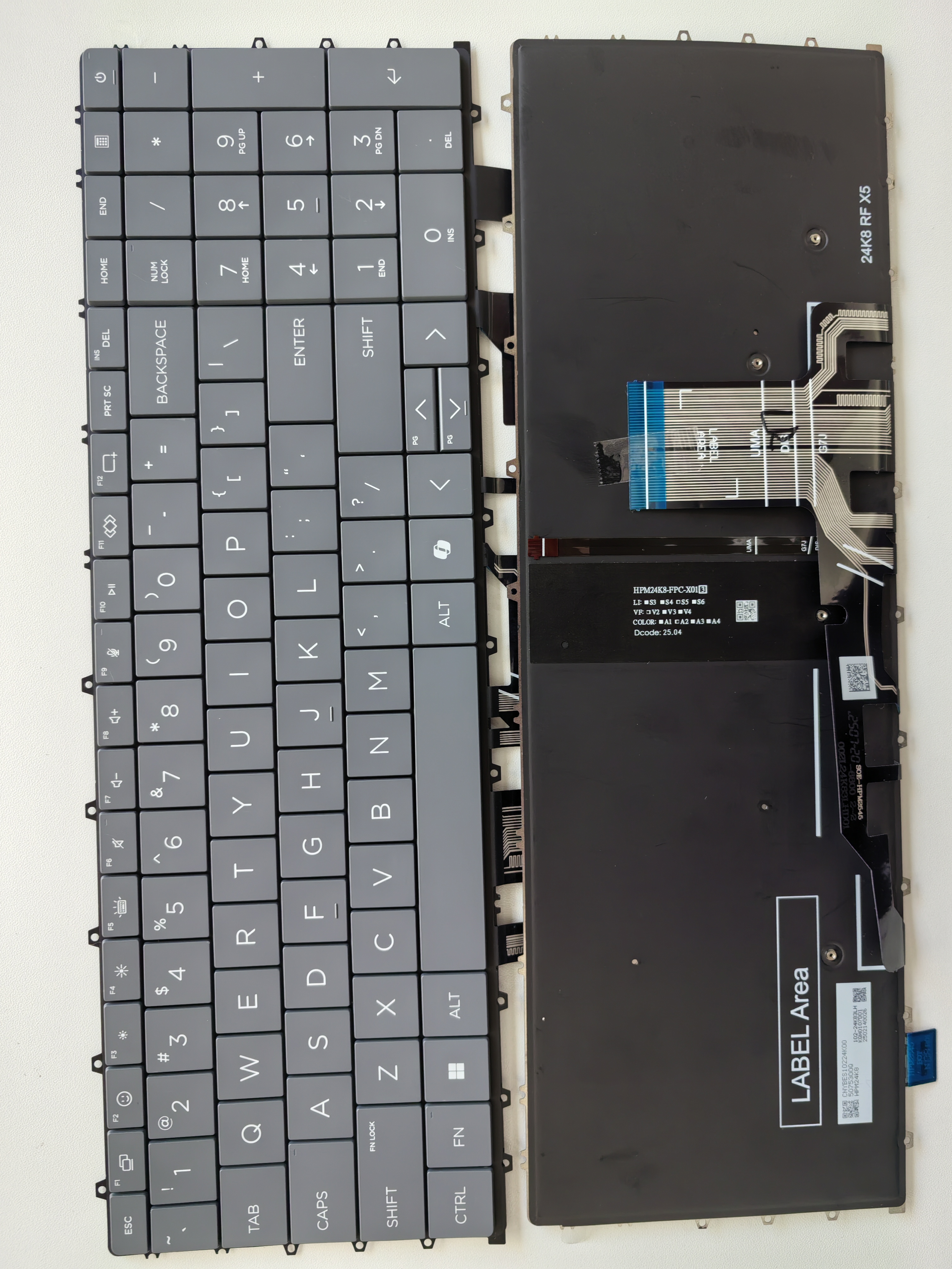 Picture of New Replacement Laptop Keyboard For HP 17-DD AI key/OmniBook X 17.3 inch 17-dd Grey Backlit US Layout